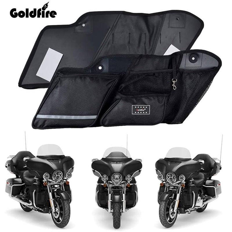 Goldfire Saddlebag Organizer Liners for Harley Saddle Bag Side Tool Organizer Storage Bag For Touring Road King Electra Glide Street Glide 2014-2024 Motorcycle Accessories(Black) - Image 2